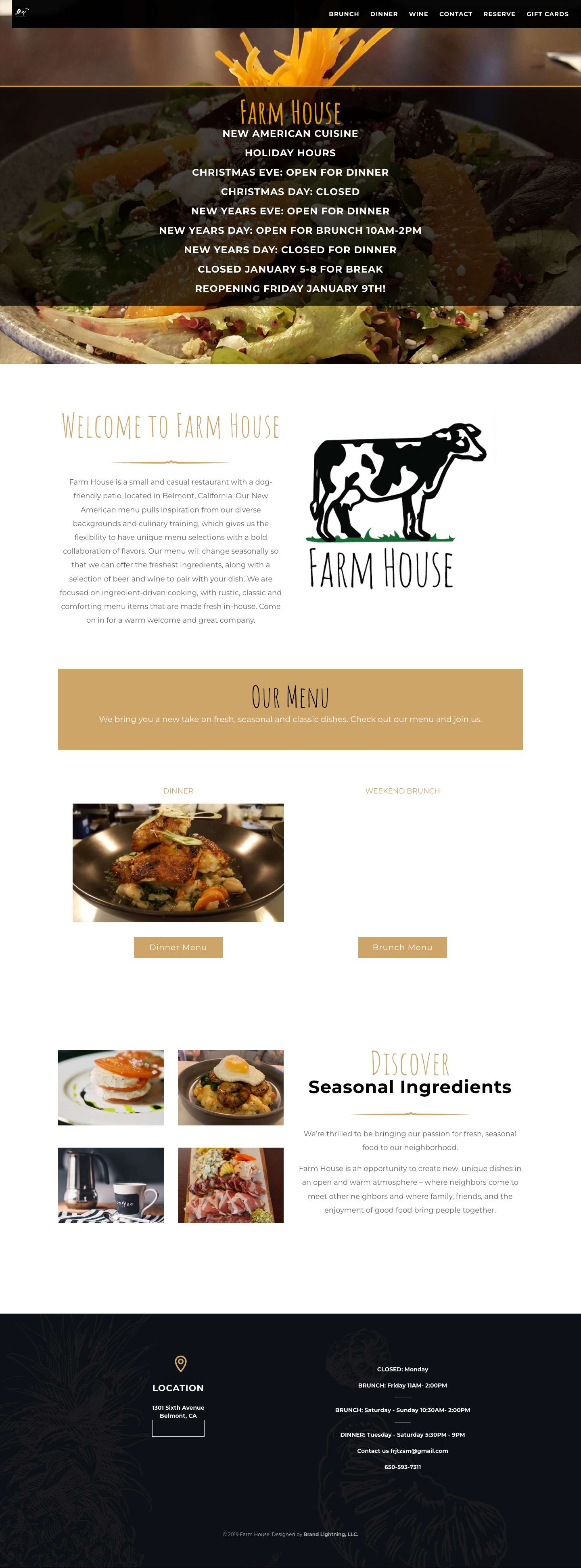 Farm House | New American Cuisine in Belmont - Full Screenshot