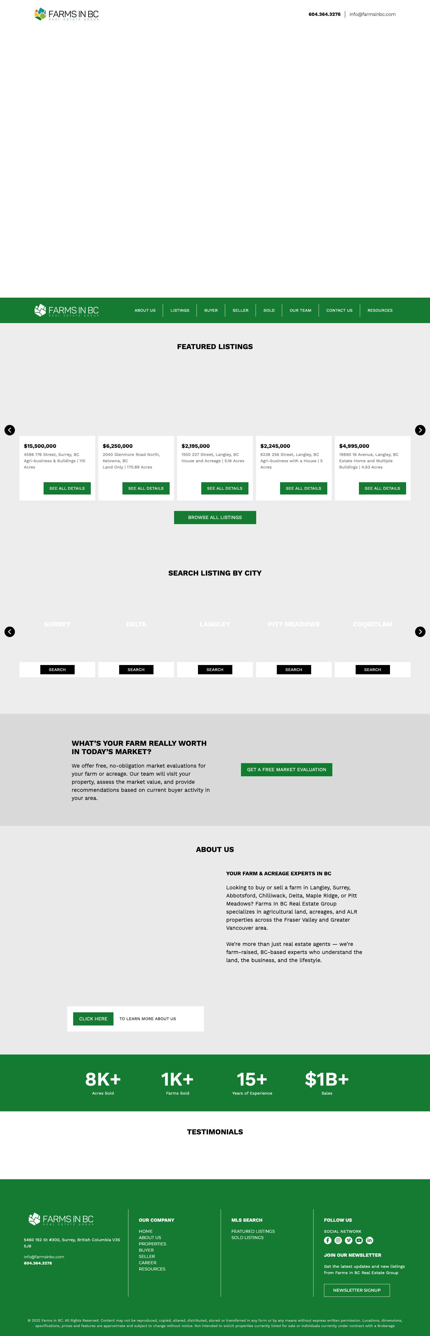 Farms In BC - Farms For Sale in BC - Agricultural Real Estate Listings » Feed - Full Screenshot