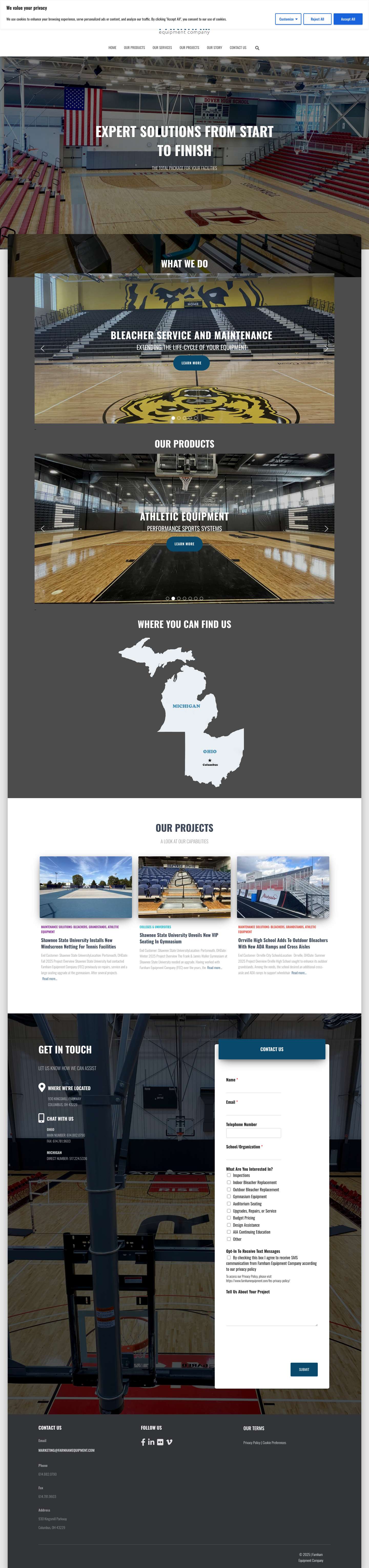 Farnham Equipment Company | Start To Finish Expertise Since 1956 - Full Screenshot