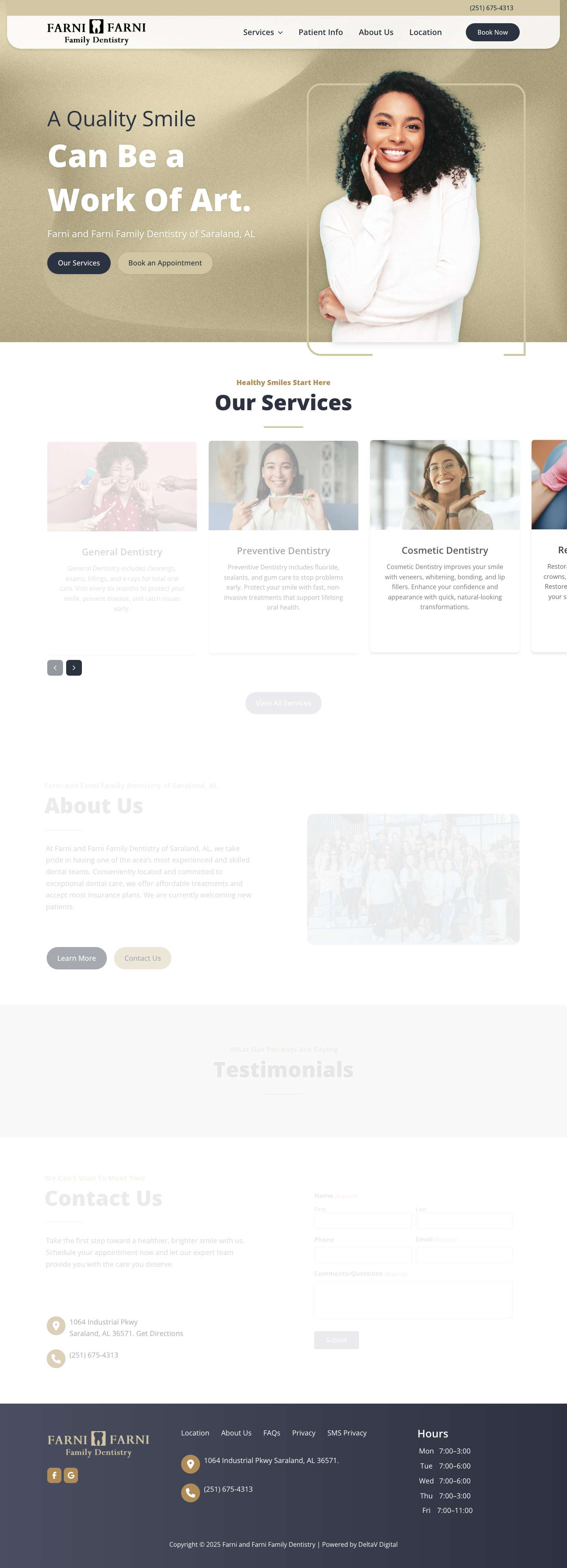 Home - Farni and Farni Family Dentistry - Full Screenshot