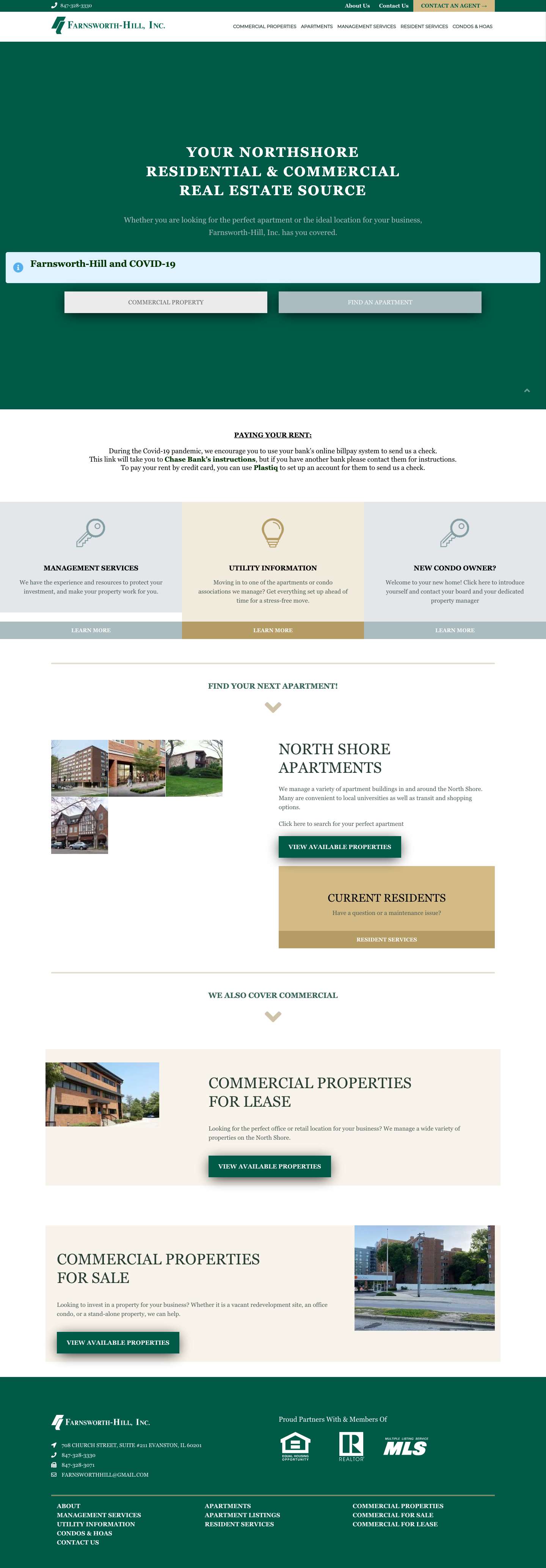 Farnsworth Hill, Inc. – Whether you are looking for the perfect apartment or the ideal location for your business, Farnsworth-Hill, Inc. has you covered. - Full Screenshot