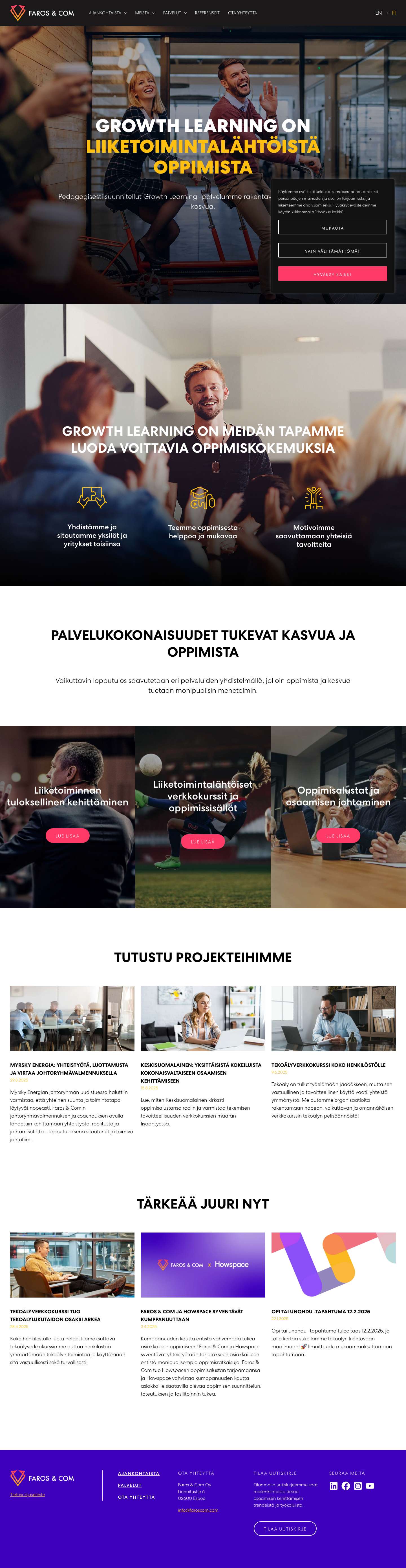 Etusivu - Faros & Com - Full Screenshot