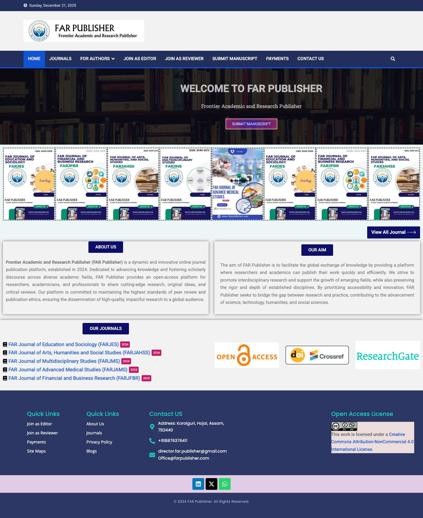 HOME - FAR PUBLISHER - Full Screenshot