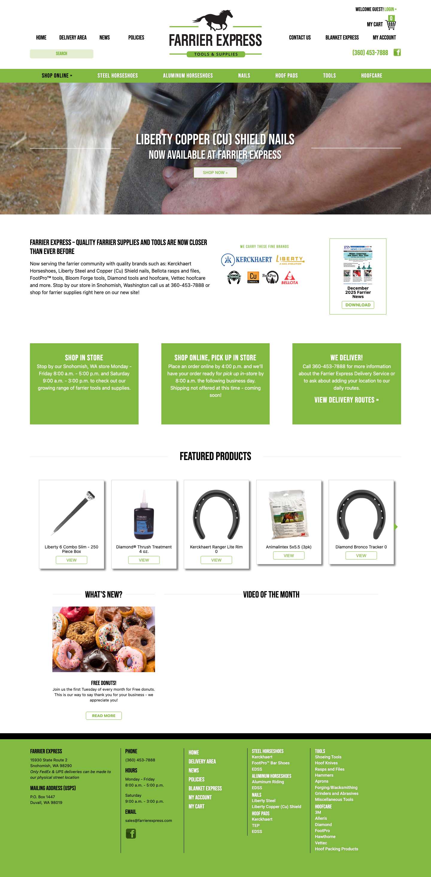 Home - Farrier Express - Full Screenshot