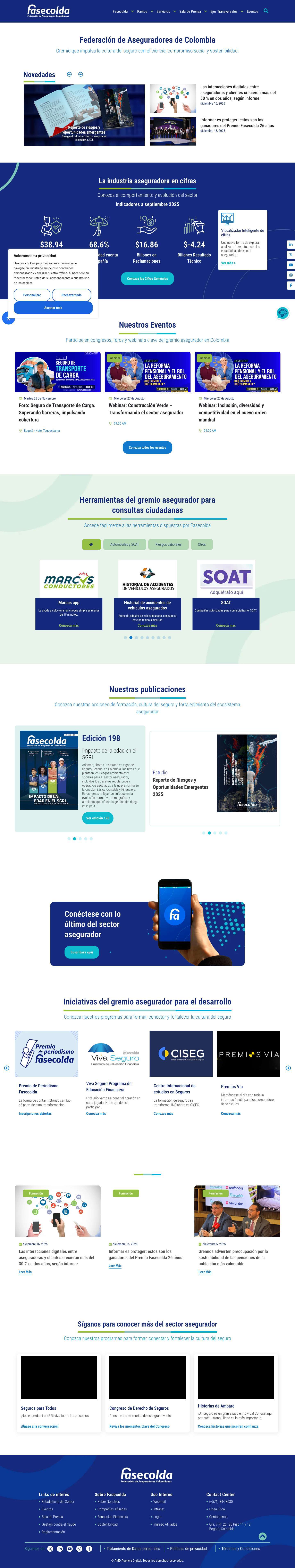 Fasecolda | Federación de Aseguradores de Colombia - Full Screenshot