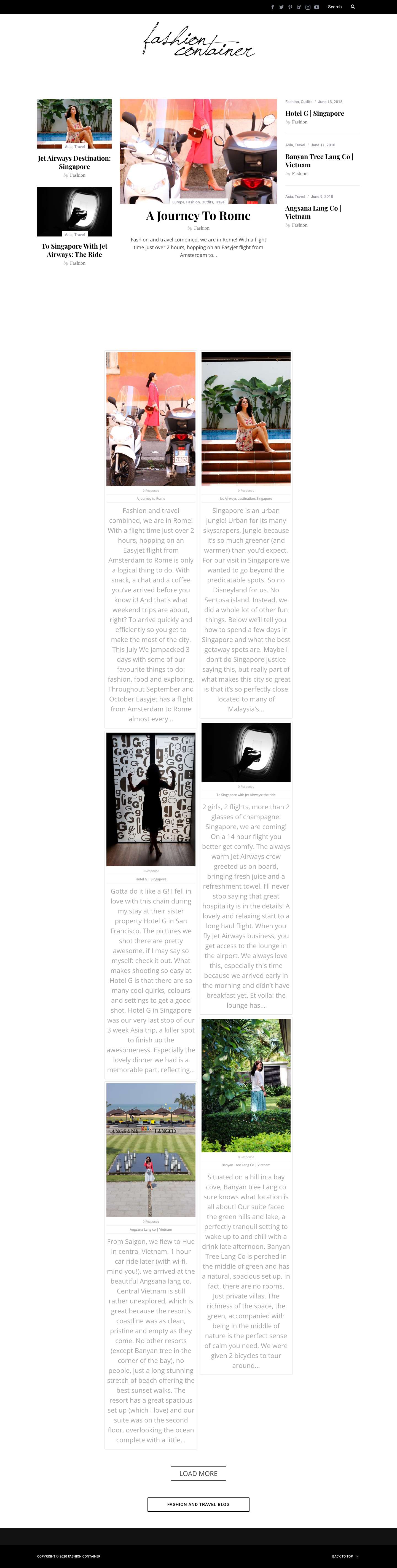 Fashion Container - Fashion and Travel blog - Full Screenshot