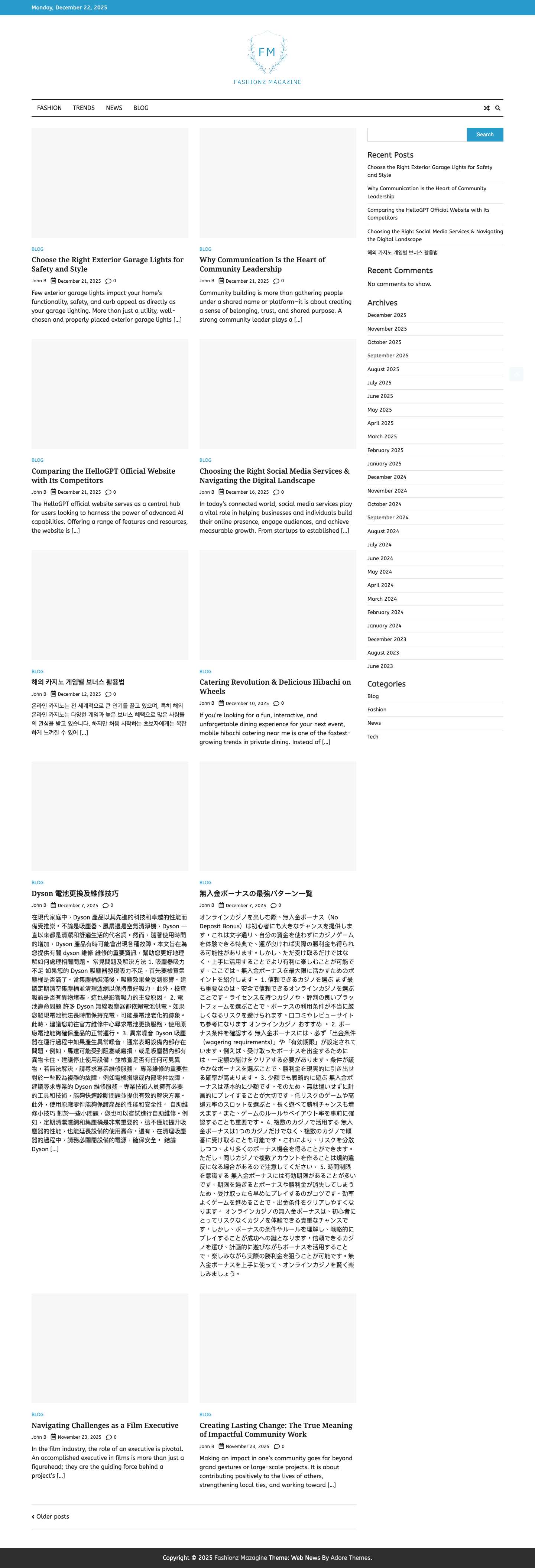 Fashionz Mazagine - Fashion Blog - Full Screenshot