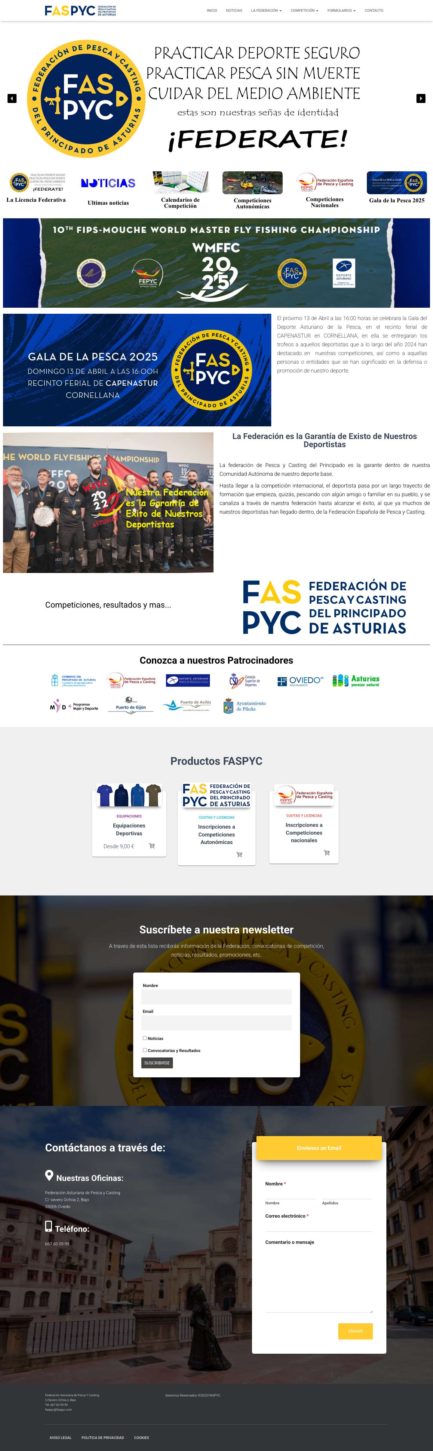 FASPYC – Federación Asturiana de Pesca y Casting - Full Screenshot