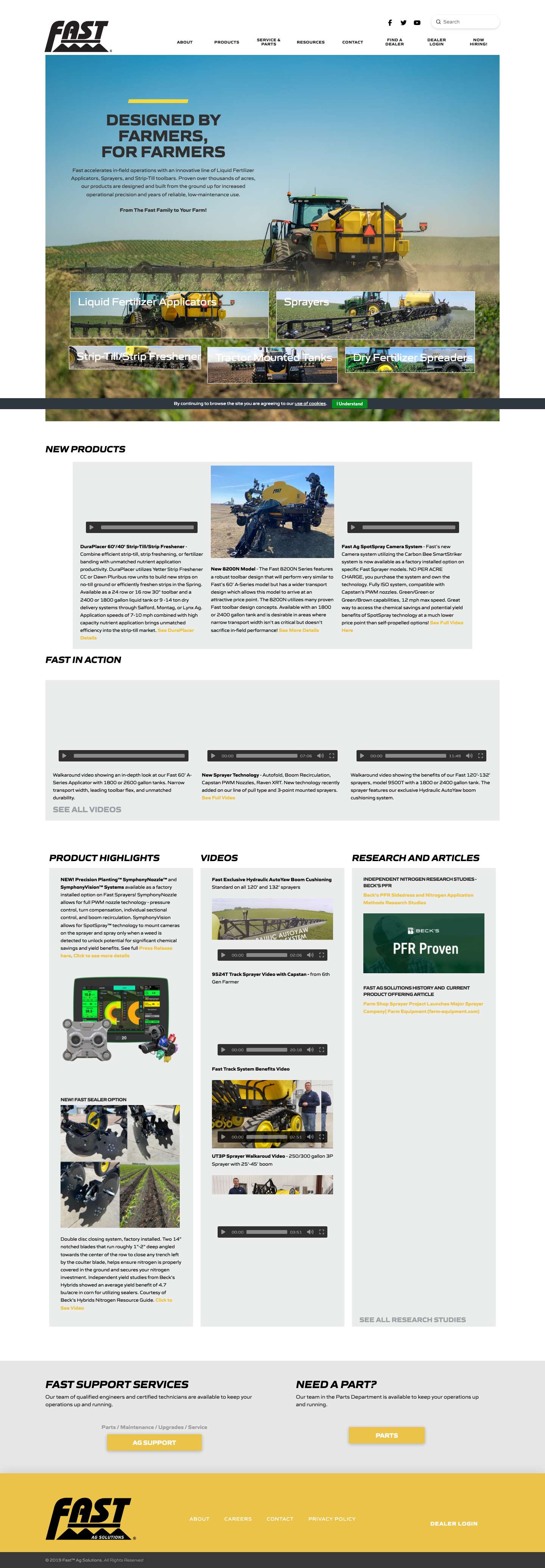 Fast Ag Solutions | Sprayers, Liquid Fertilizer Applicators, and Tanks - Full Screenshot