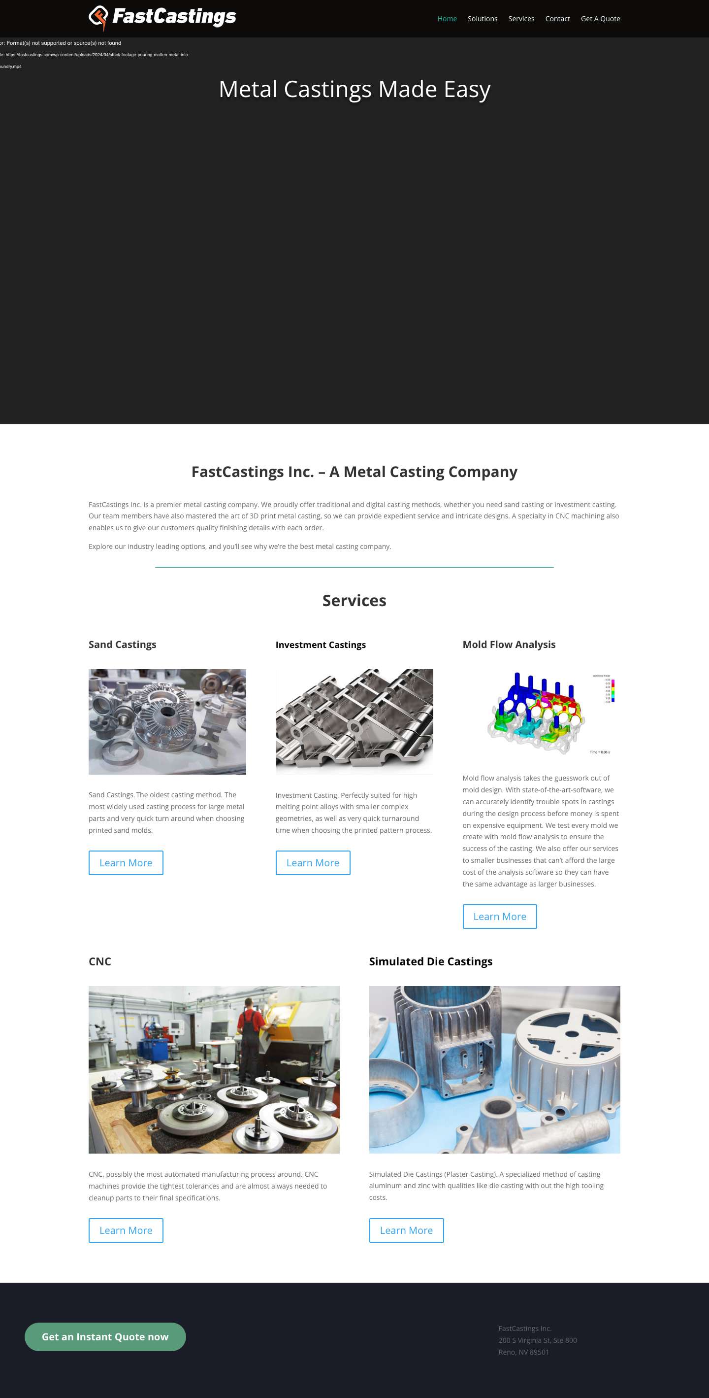Metal Casting Company | 3D Print Casting | FastCastings Inc. - Full Screenshot