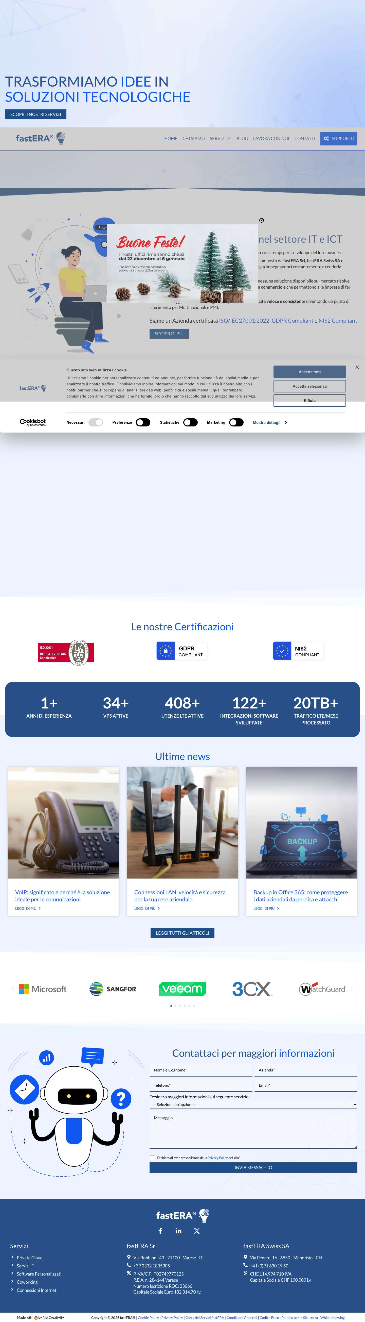 fastERA® | Soluzioni IT, Cloud e Servizi Digitali Innovativi - Full Screenshot