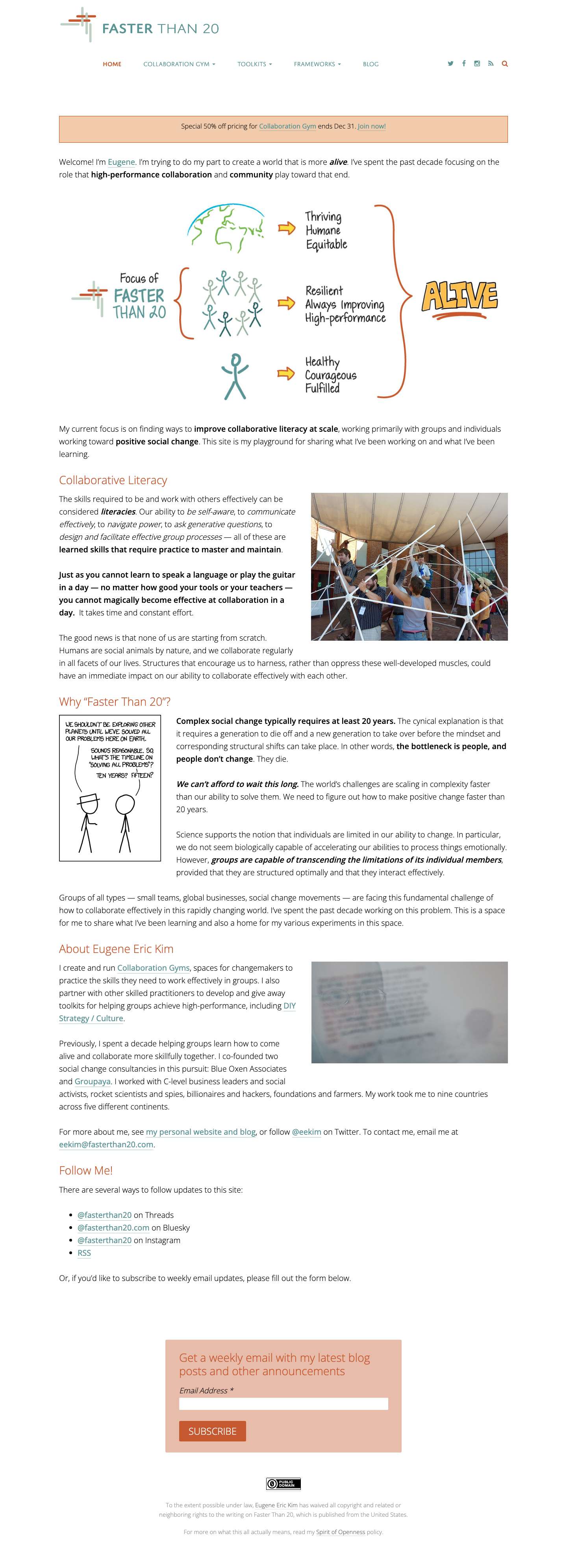 Faster Than 20 – Workouts, Tools, and Community for Leaders of High-Performance Groups - Full Screenshot