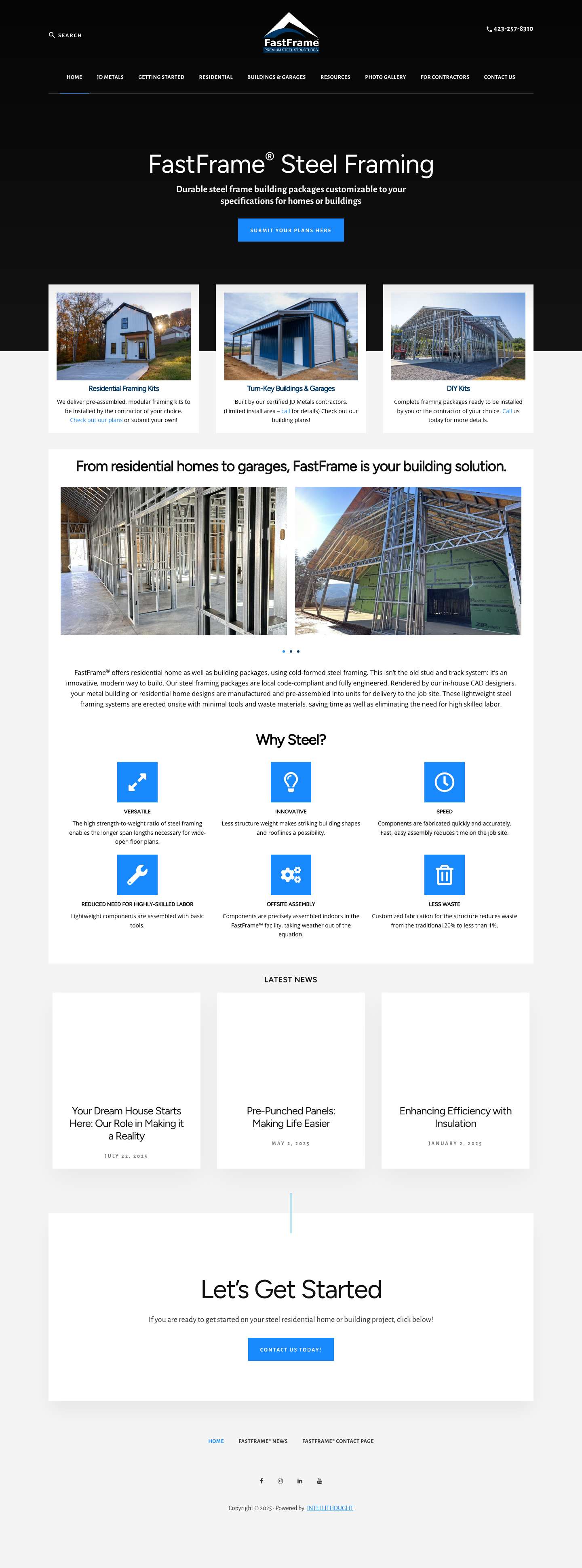 FastFrame® Steel Framing Packages | Metal Stud Framing - Full Screenshot