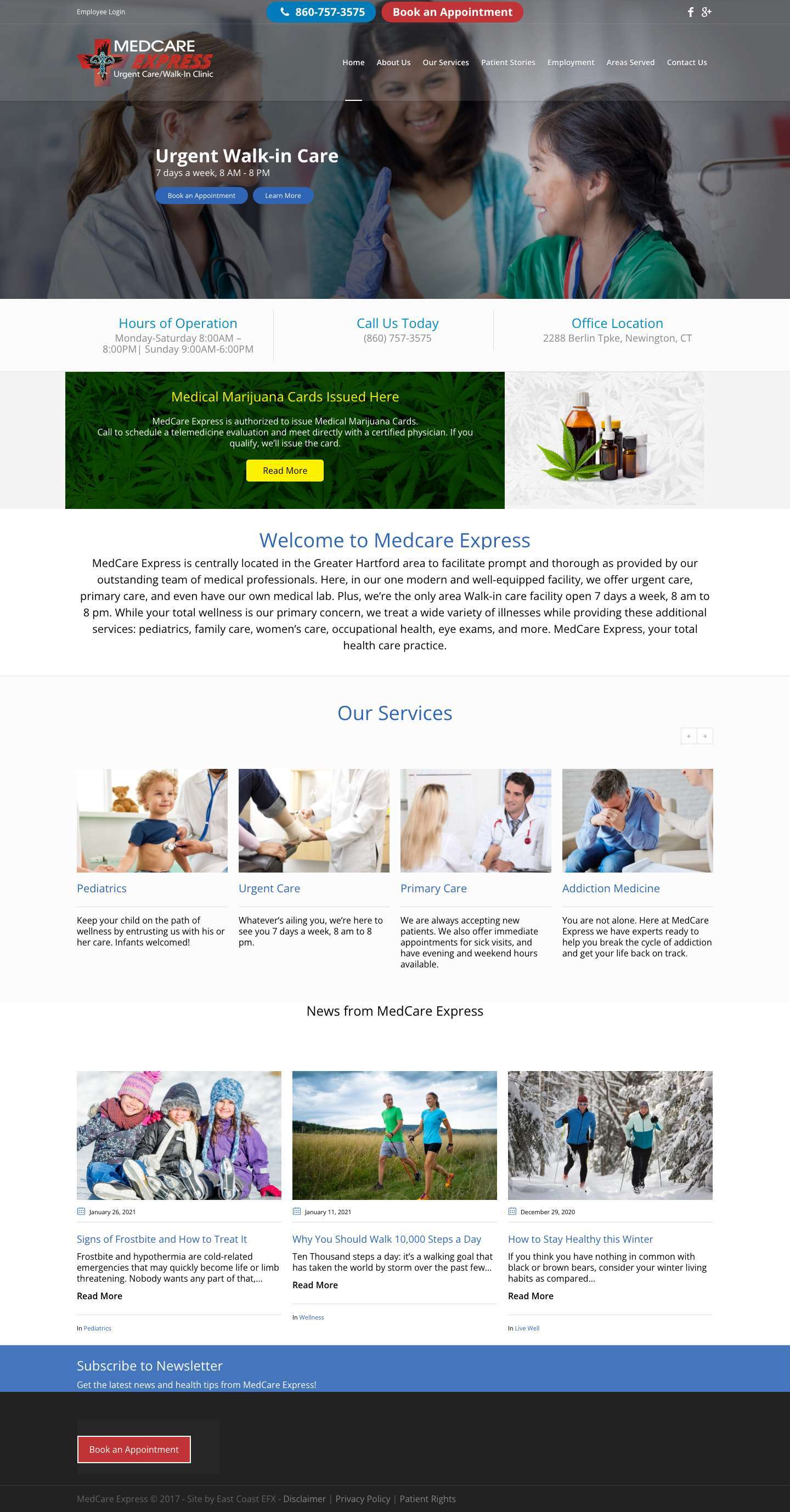 Urgent Care, Primary Care, Walk-in Clinic Newington | Medcare Express - Full Screenshot