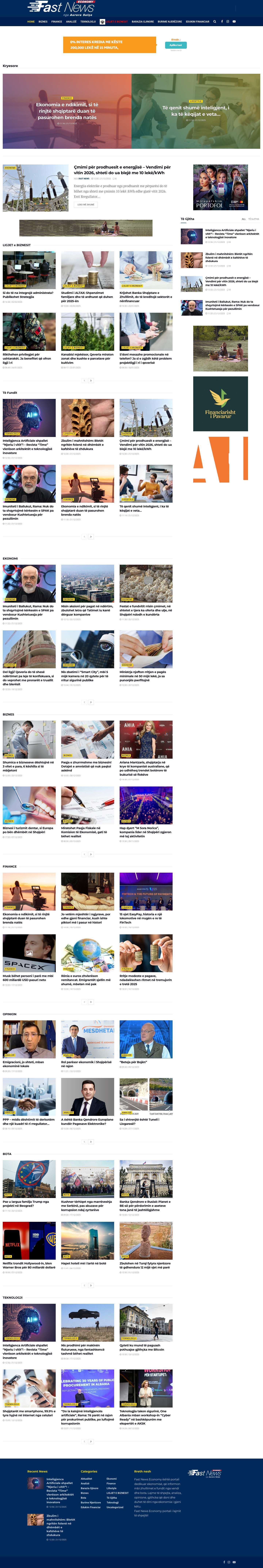 Kryesore - Ekonomi - Fast News Economy - Full Screenshot