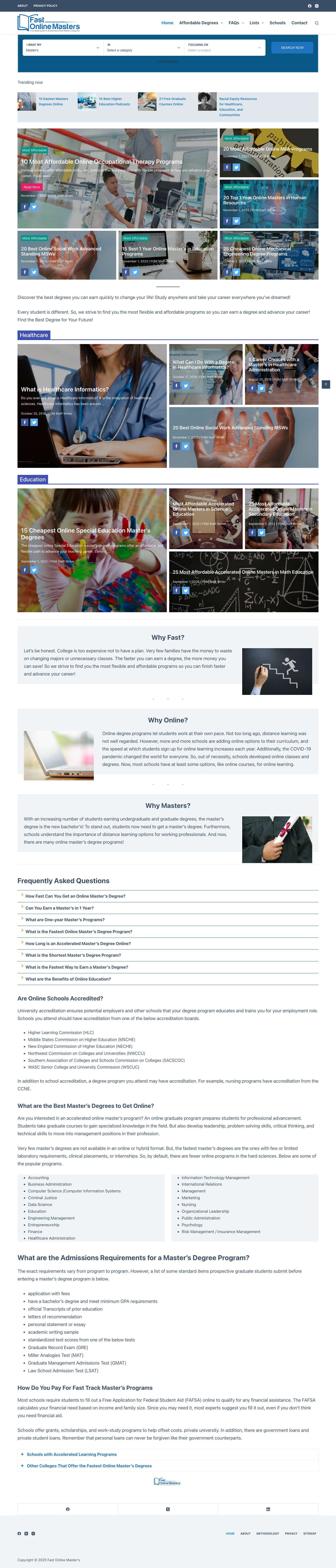 Fast Online Master's Degrees! - Full Screenshot