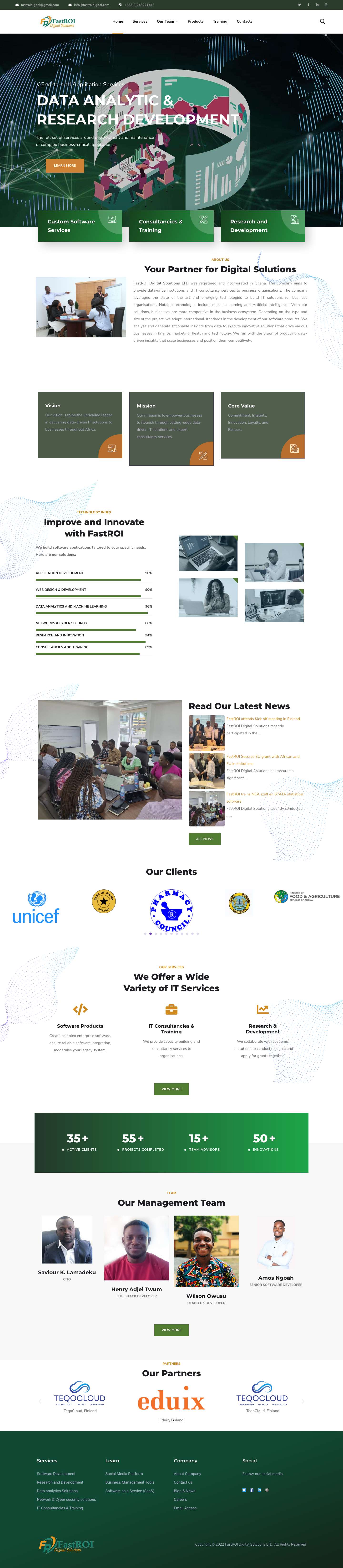 FastROI Digital Solutions – IT company that aims to provide data-driven solutions and IT consultancy services to businesses and organisations - Full Screenshot