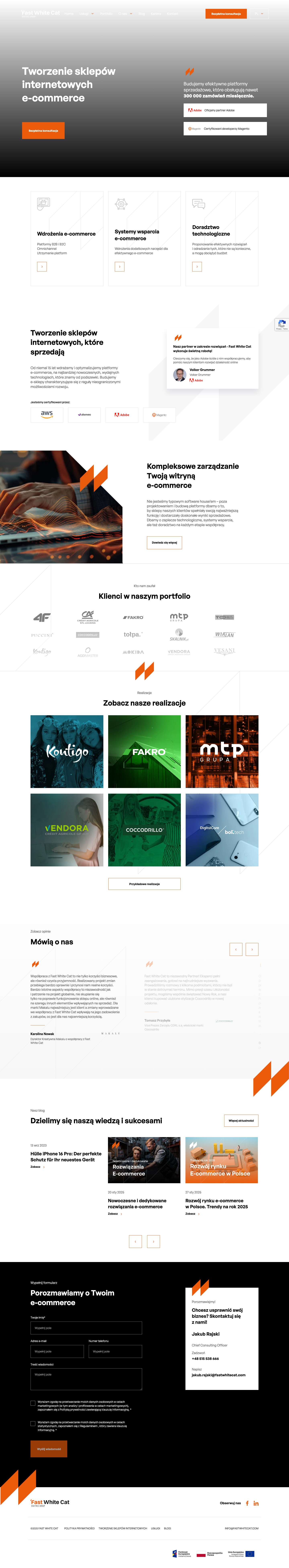 Tworzenie i Projektowanie Sklepów Internetowych - Fast White Cat - Full Screenshot