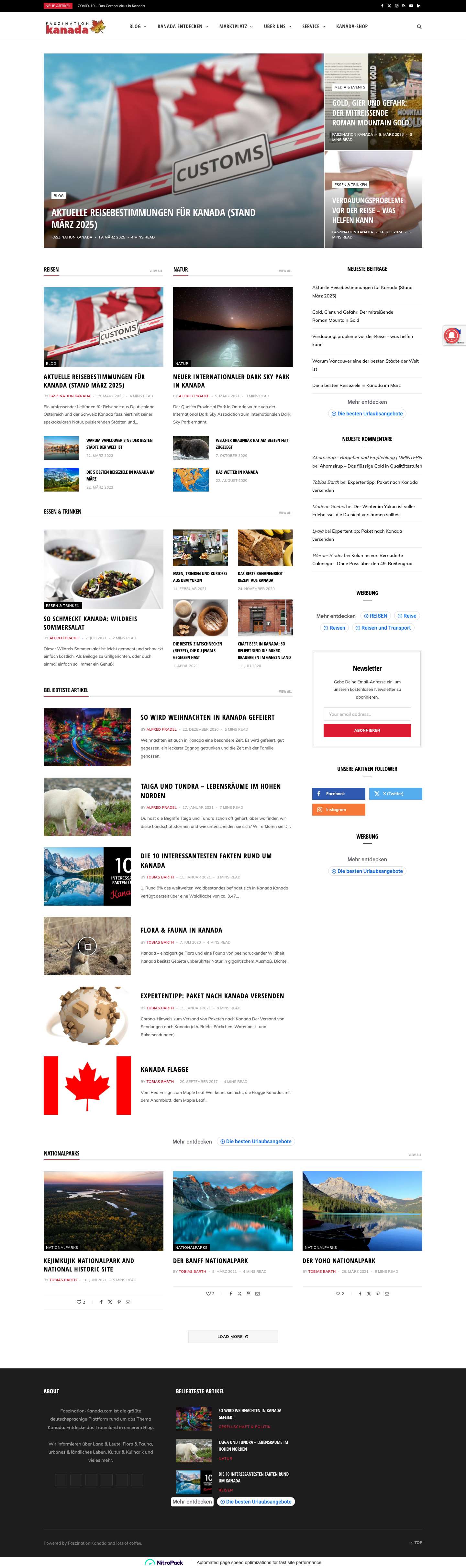 Faszination Kanada - Der Kanada-Blog! - Full Screenshot