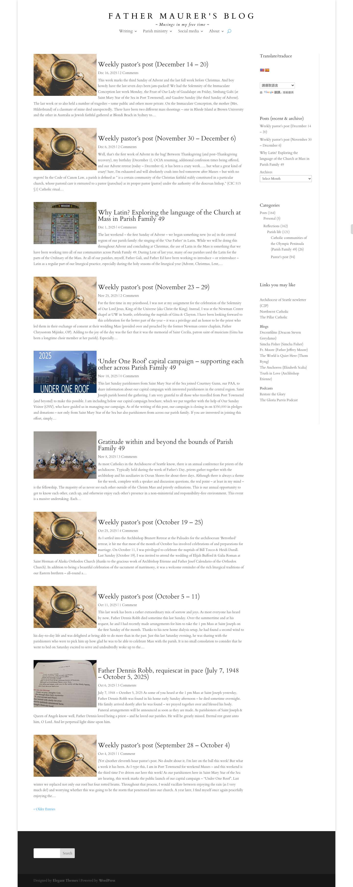 Father Maurer's blog | Musings in my free time - Full Screenshot