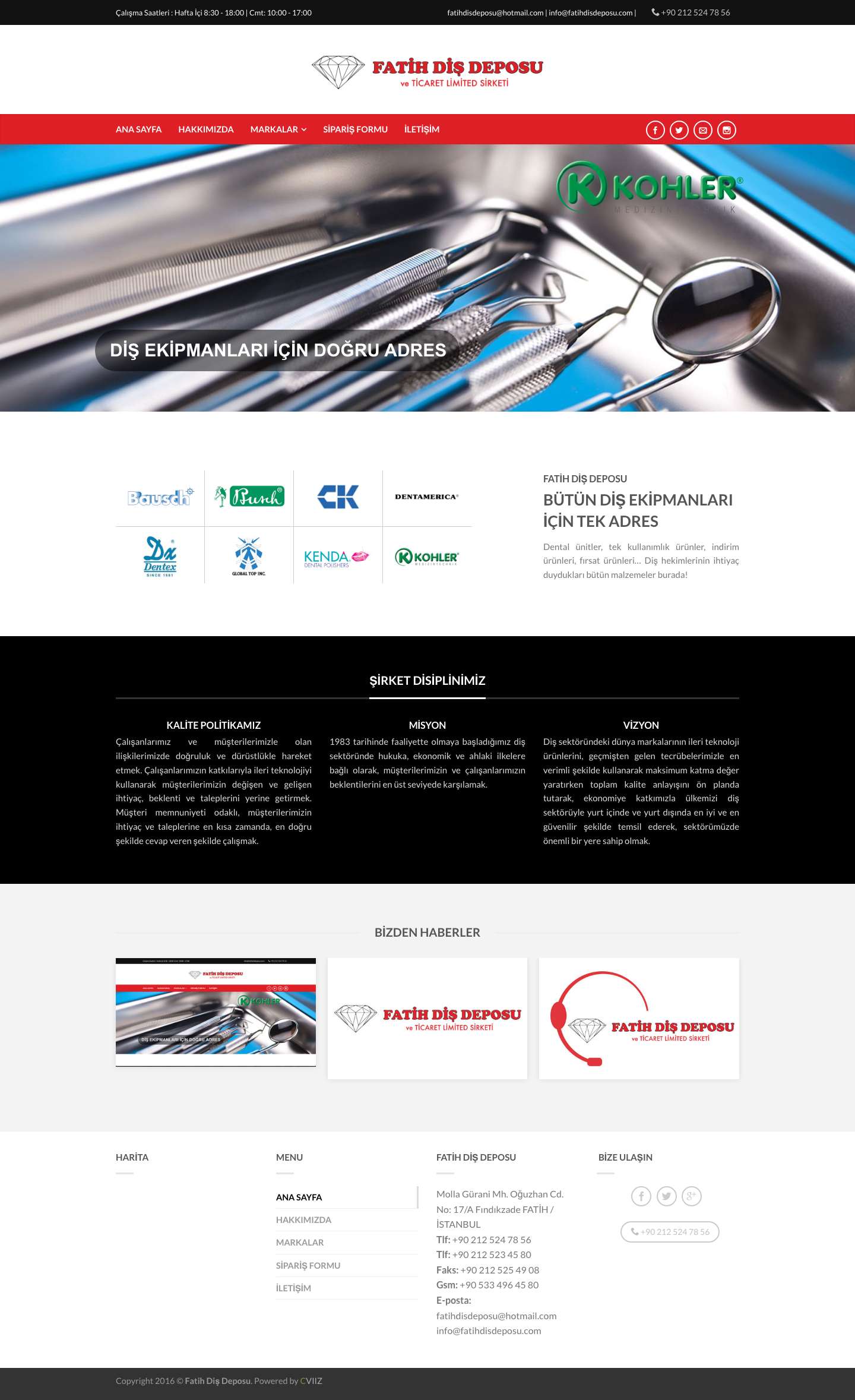 ANA SAYFA | Fatih Diş Deposu - Full Screenshot