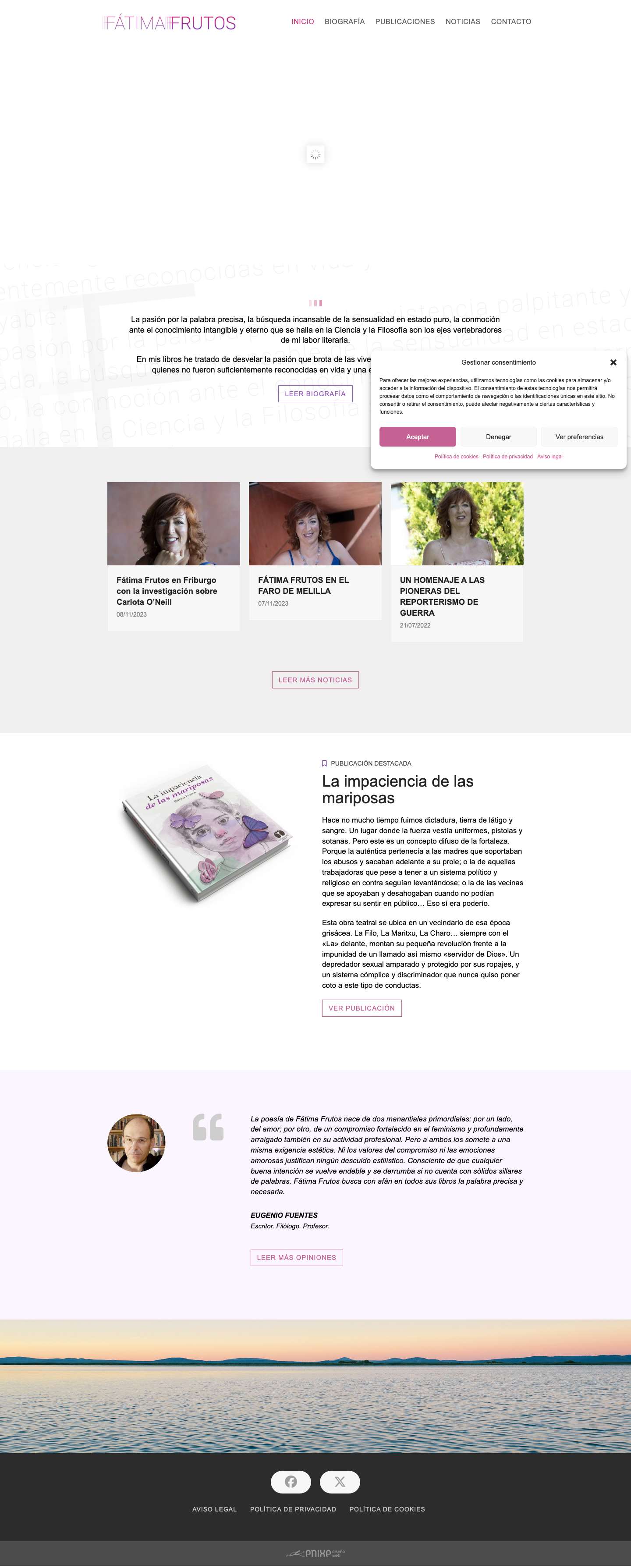 Fátima Frutos – Página web oficial - Full Screenshot