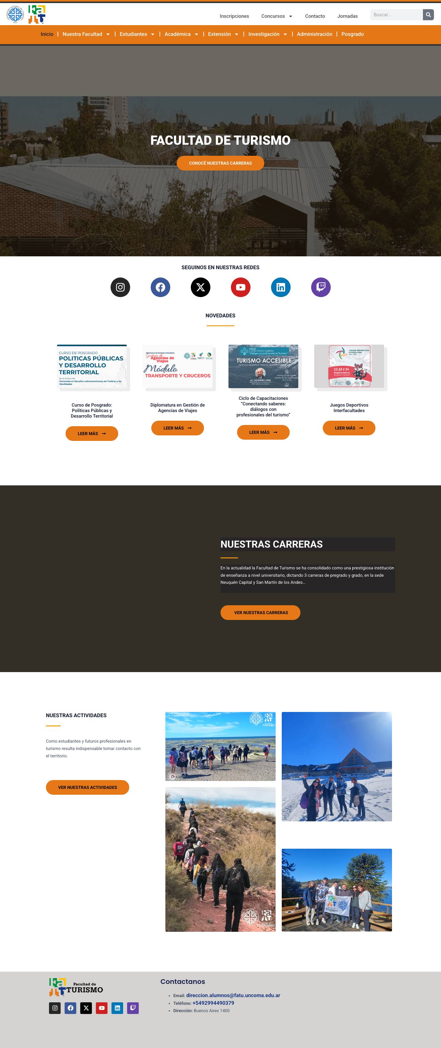 Facultad de Turismo – Facultad de Turismo – Universidad Nacional del Comahue - Full Screenshot