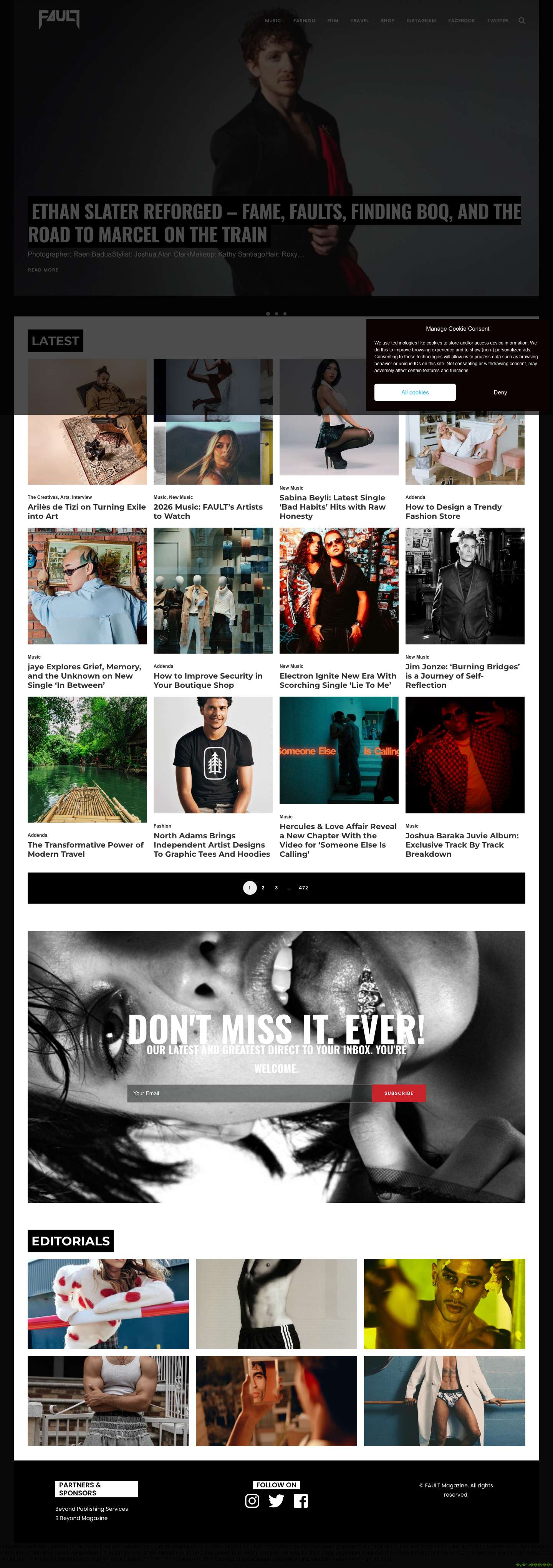 FAULT Magazine: Collaborating with Leading Artists WorldwideFont Awesome Icons - Full Screenshot