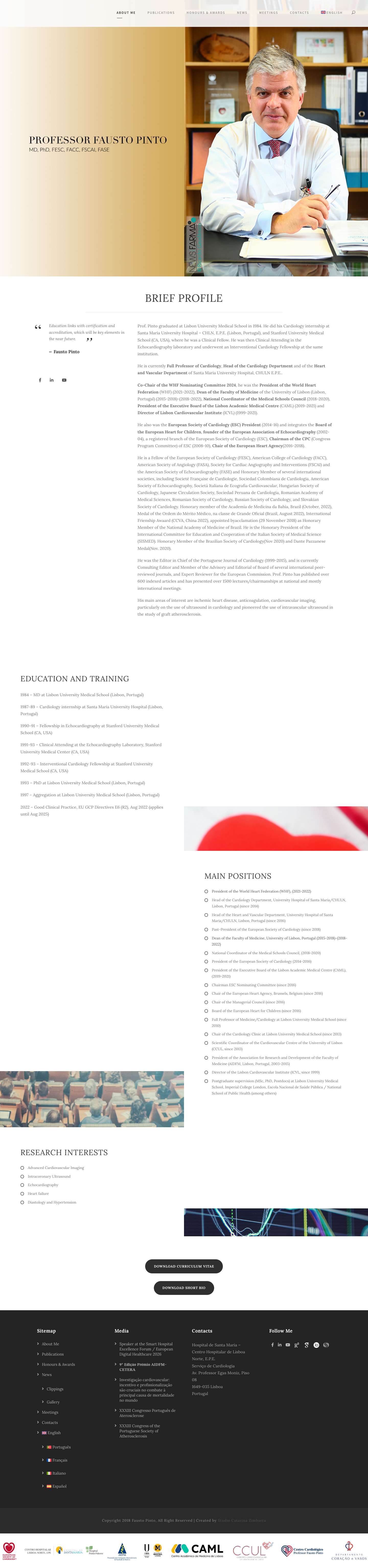 Prof. Fausto J. Pinto – MD, PhD - Full Screenshot