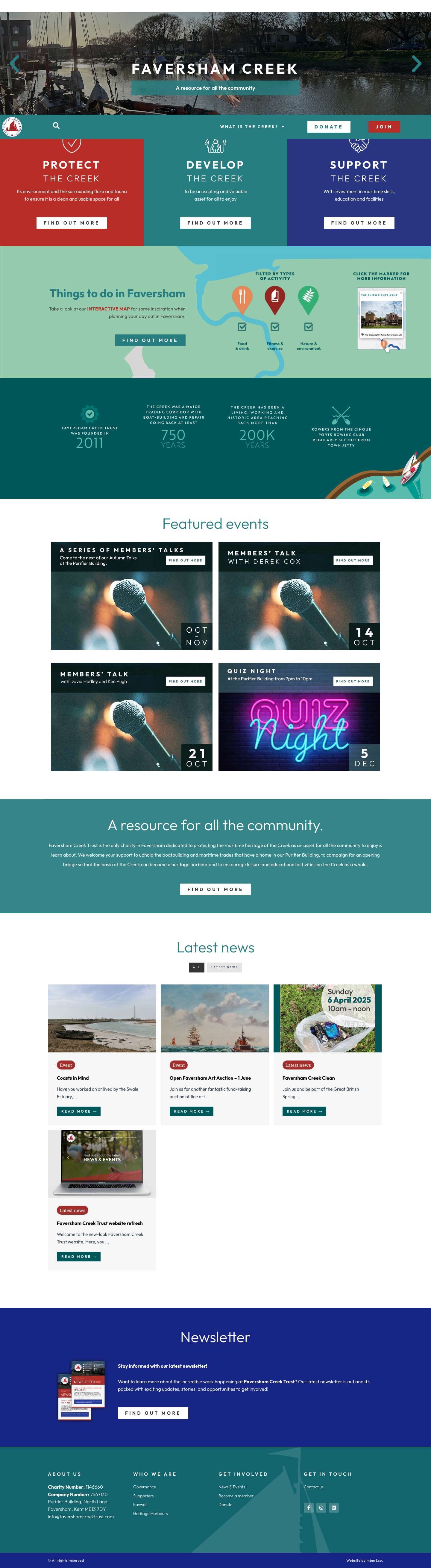 Faversham Creek Trust | faversham, Kent - Full Screenshot