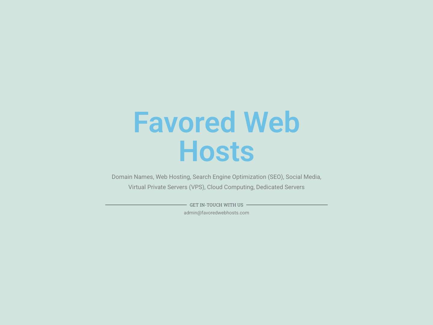 Favored Web Hosts – Domains, Hosting, SEO, Social Media - Full Screenshot