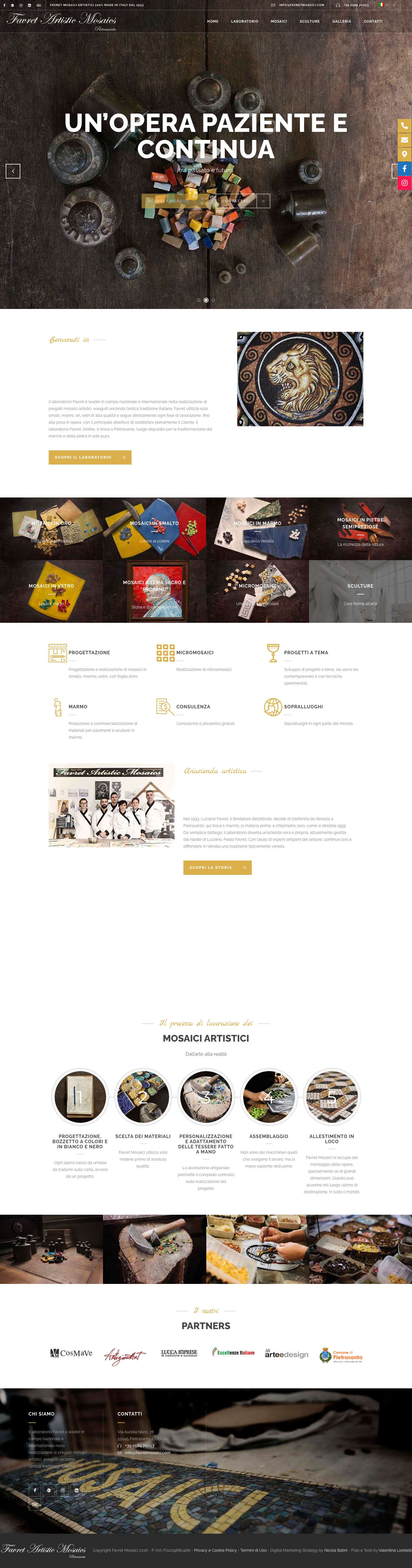 Favret Mosaici Artistici: mosaici in marmo, smalto e pietre preziose dal 1933 - Full Screenshot