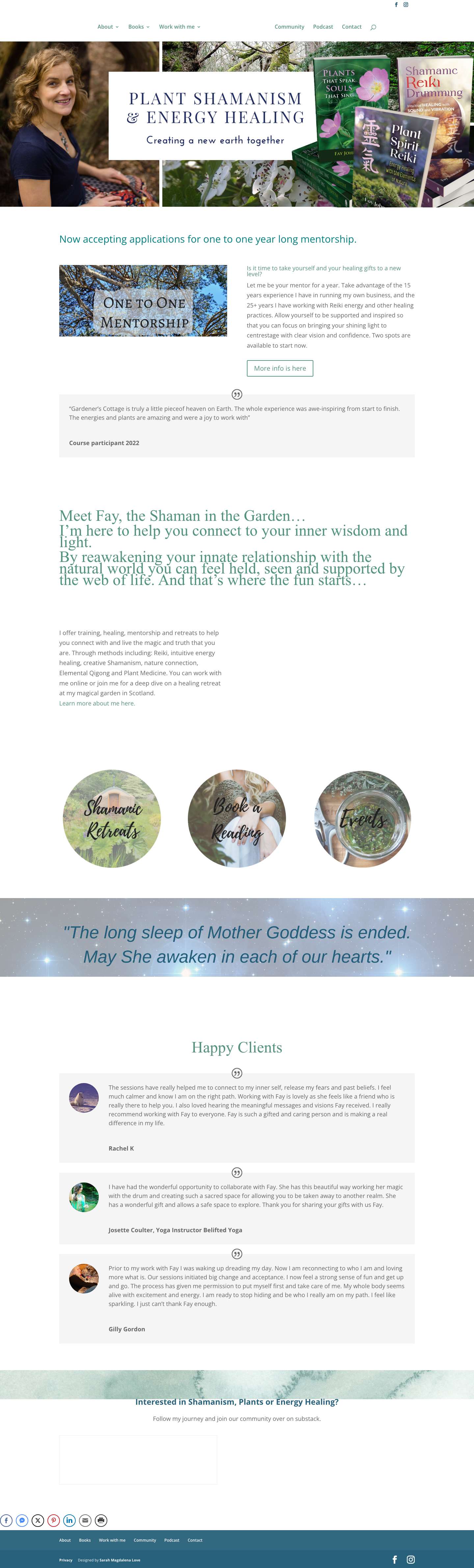 Fay Johnstone - Shamanic Herbalist and Reiki Master in Scotland - Full Screenshot