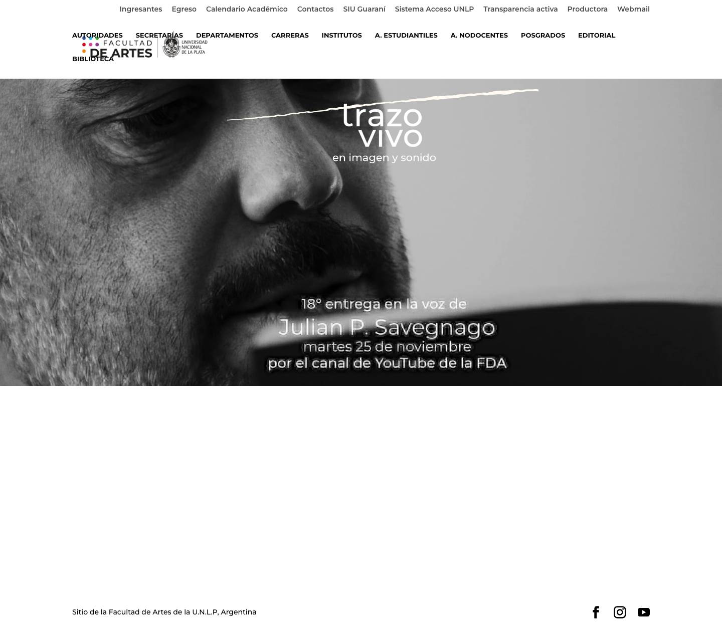 Facultad de Artes - U.N.L.P. Argentina - Full Screenshot