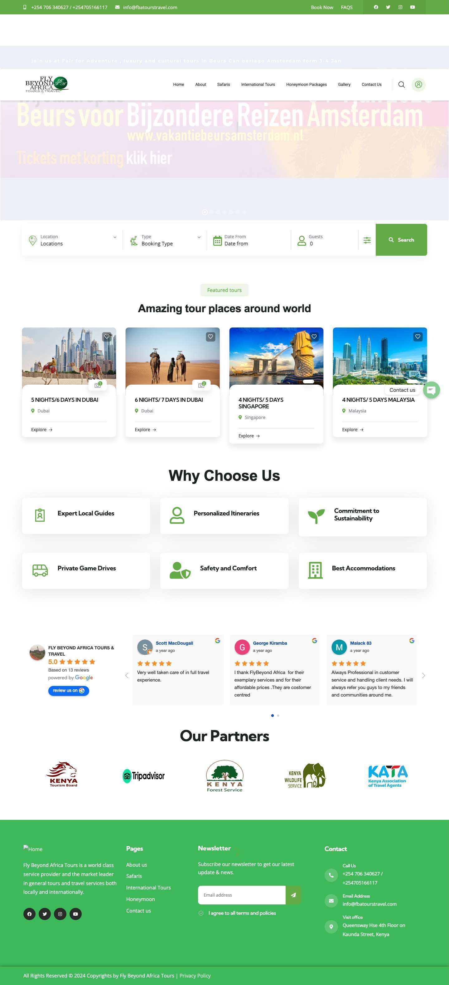 Home - Fly Beyond Africa Tours - Full Screenshot