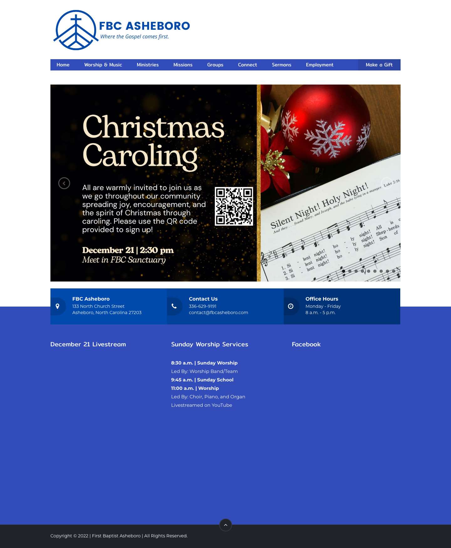 First Baptist | Asheboro – Welcome to FBC Asheboro, where the Gospel comes first! - Full Screenshot
