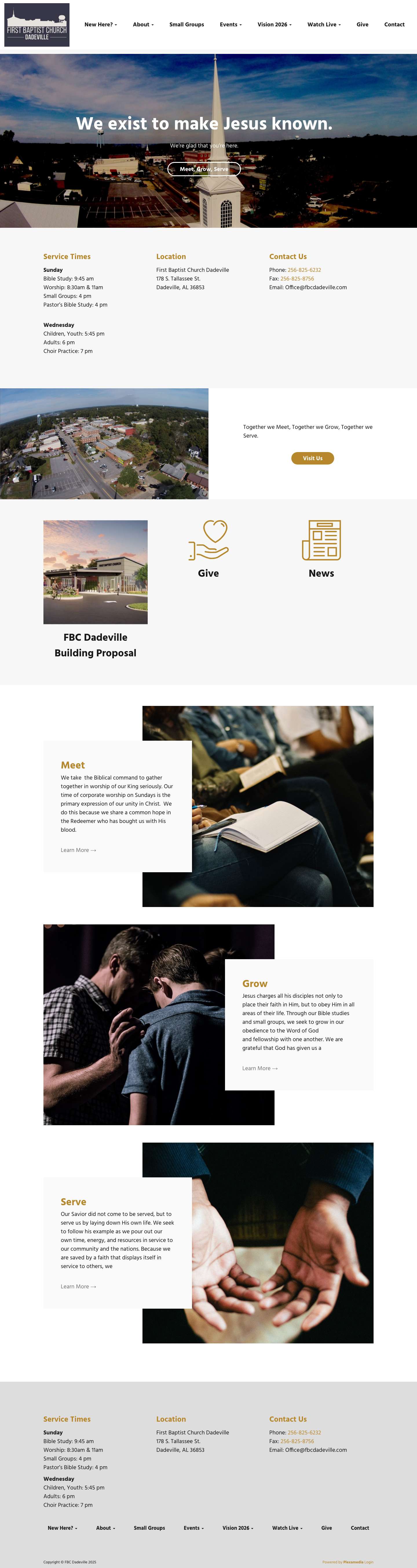 FBC Dadeville - We exist to make Jesus known. - Full Screenshot