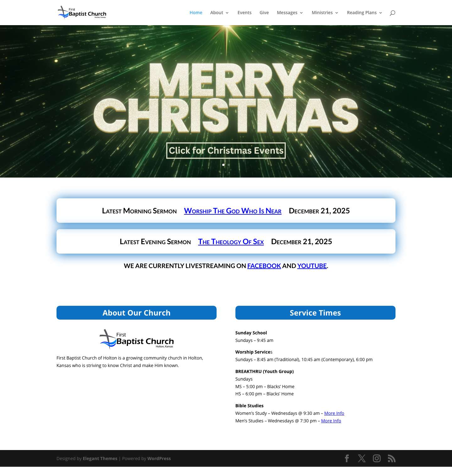 FBC Holton | First Baptist Church of Holton Kansas - Full Screenshot