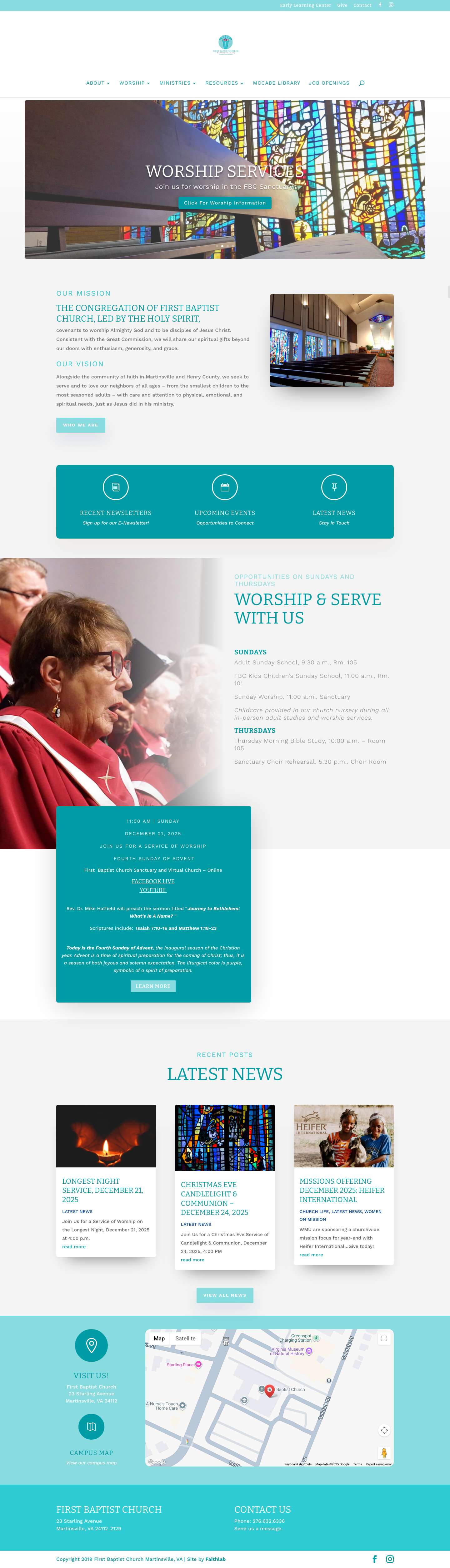 First Baptist Church | Martinsville, VA - Full Screenshot