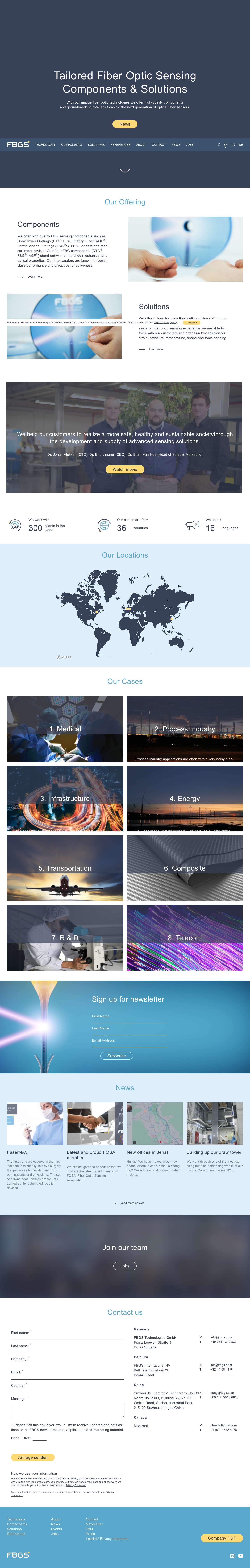 Tailored fiber optic sensing components & solutions - Full Screenshot