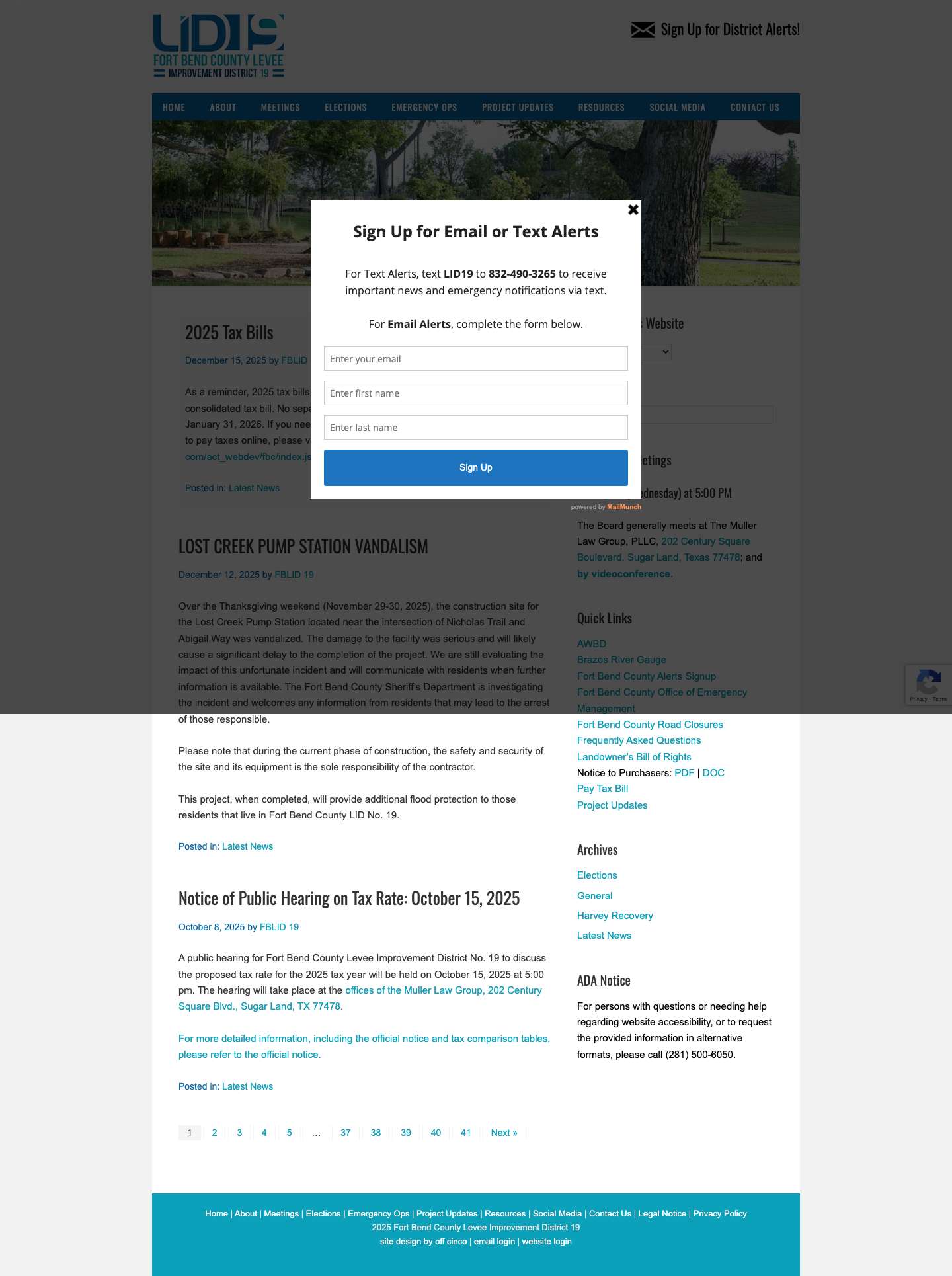 Fort Bend County Levee Improvement District 19 - Full Screenshot