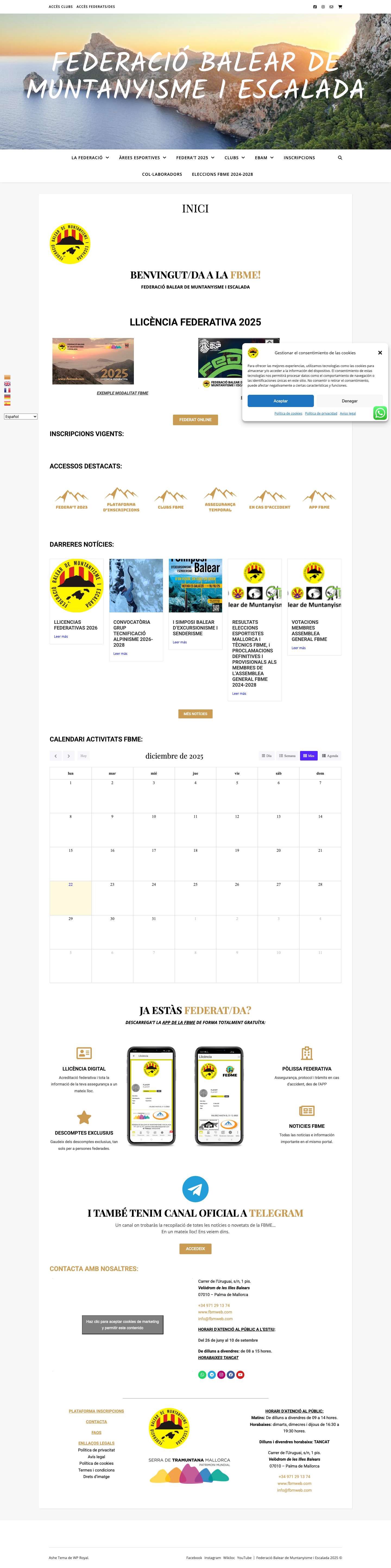 Federació Balear de Muntanyisme i Escalada - Full Screenshot