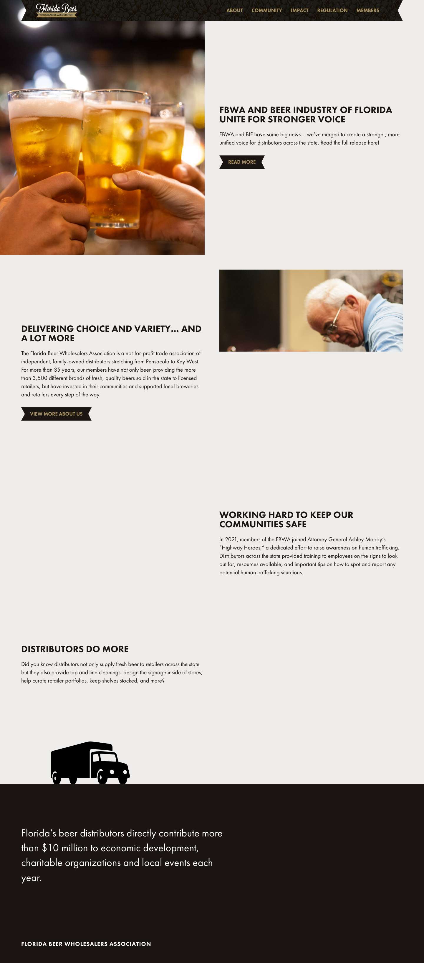 Florida Beer Wholesalers Association | FBWA - Full Screenshot