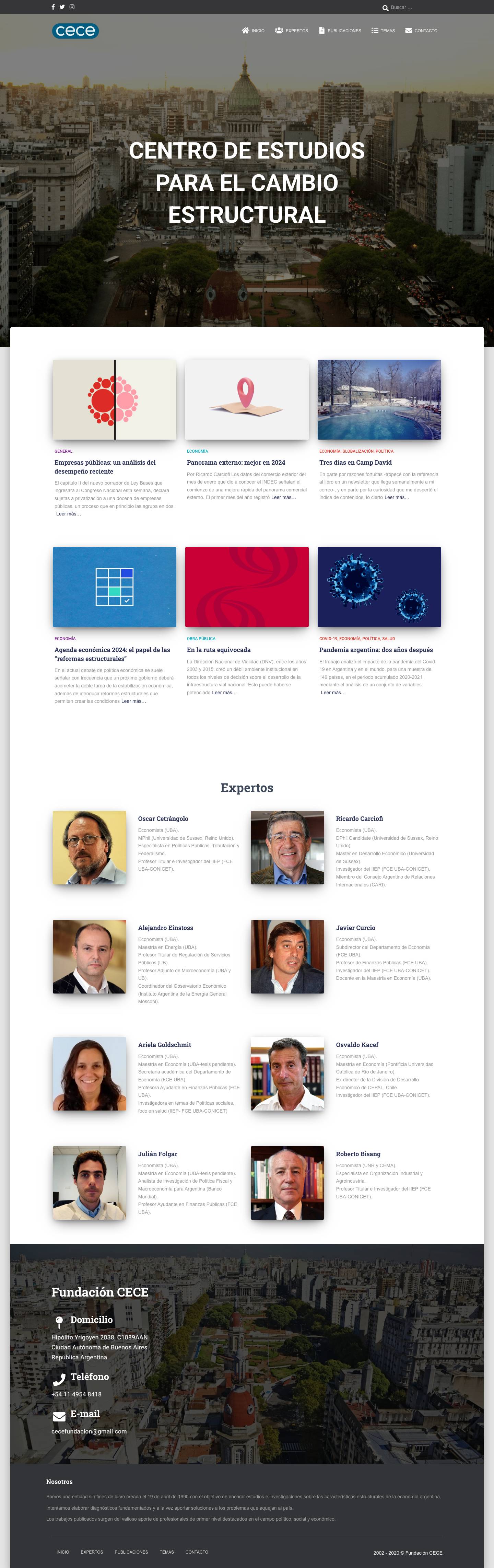 Fundación CECE – Centro de Estudios para el Cambio Estructural - Full Screenshot