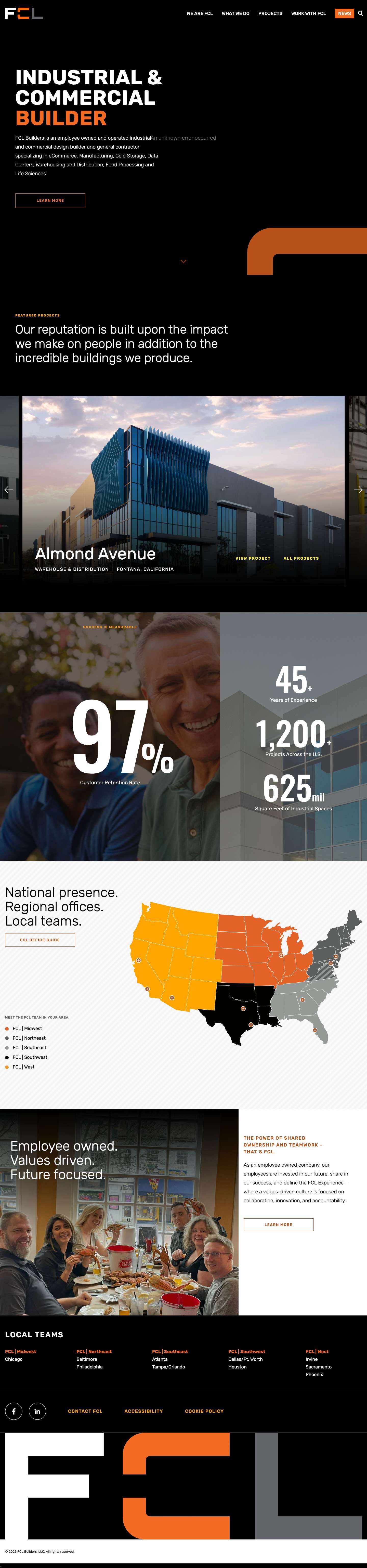 National Commercial Construction Company | FCL Builders - Full Screenshot