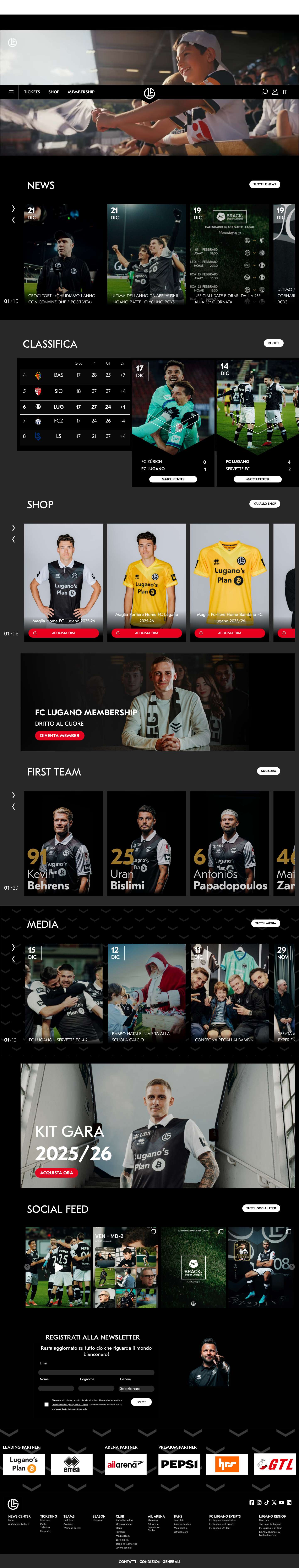 HOME - FC Lugano - Full Screenshot