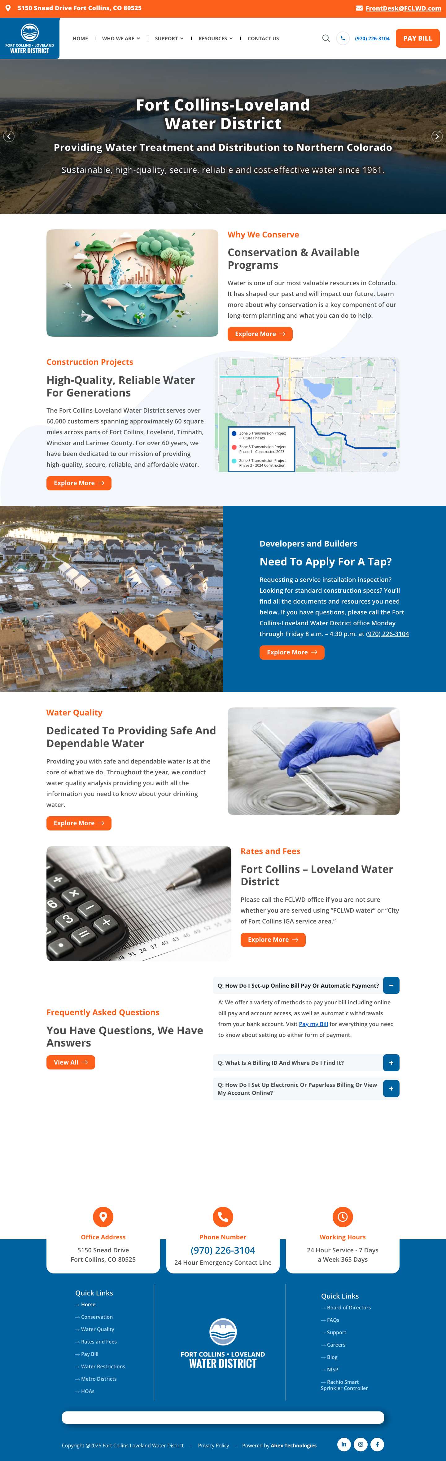 Fort Collins - Loveland Water District - Full Screenshot