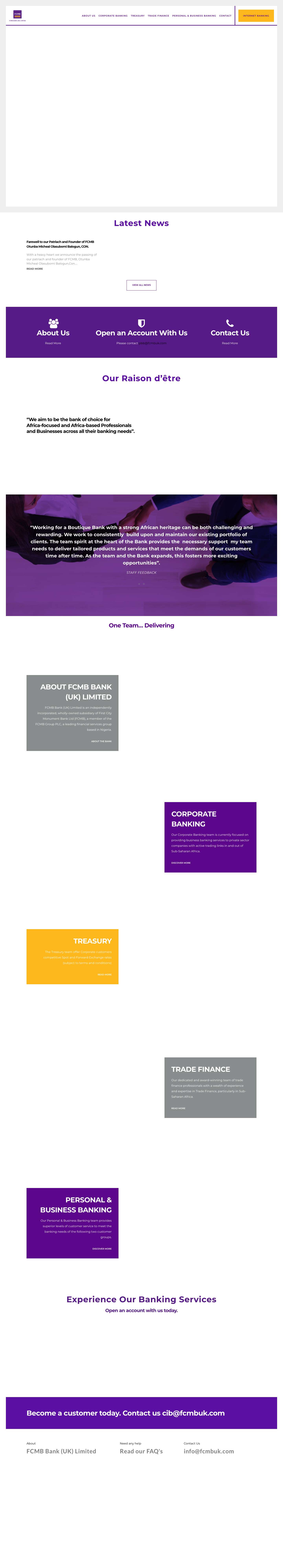 Home - FCMB BANK UK LIMITED - Full Screenshot