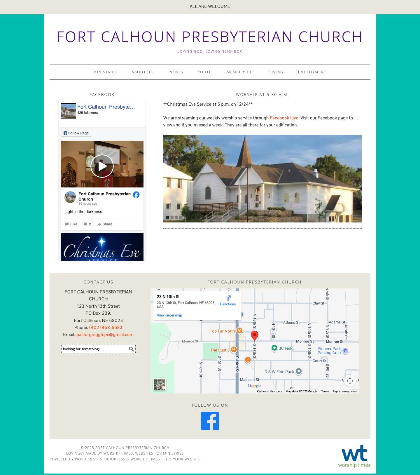 Fort Calhoun Presbyterian Church - Loving God, Loving Neighbor - Full Screenshot
