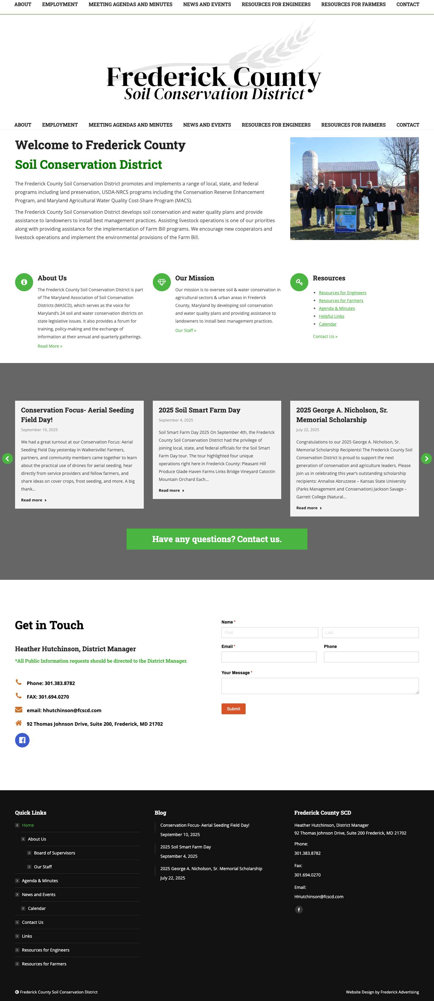 Frederick County Soil Conservation District - Full Screenshot